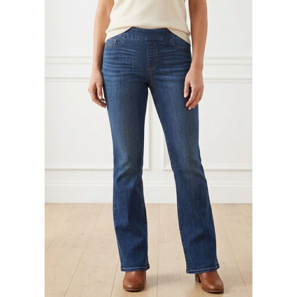 Chico's Pull On Slim Bootcut Jeans High Waist Women's Size 12 (Chico's Size 2)